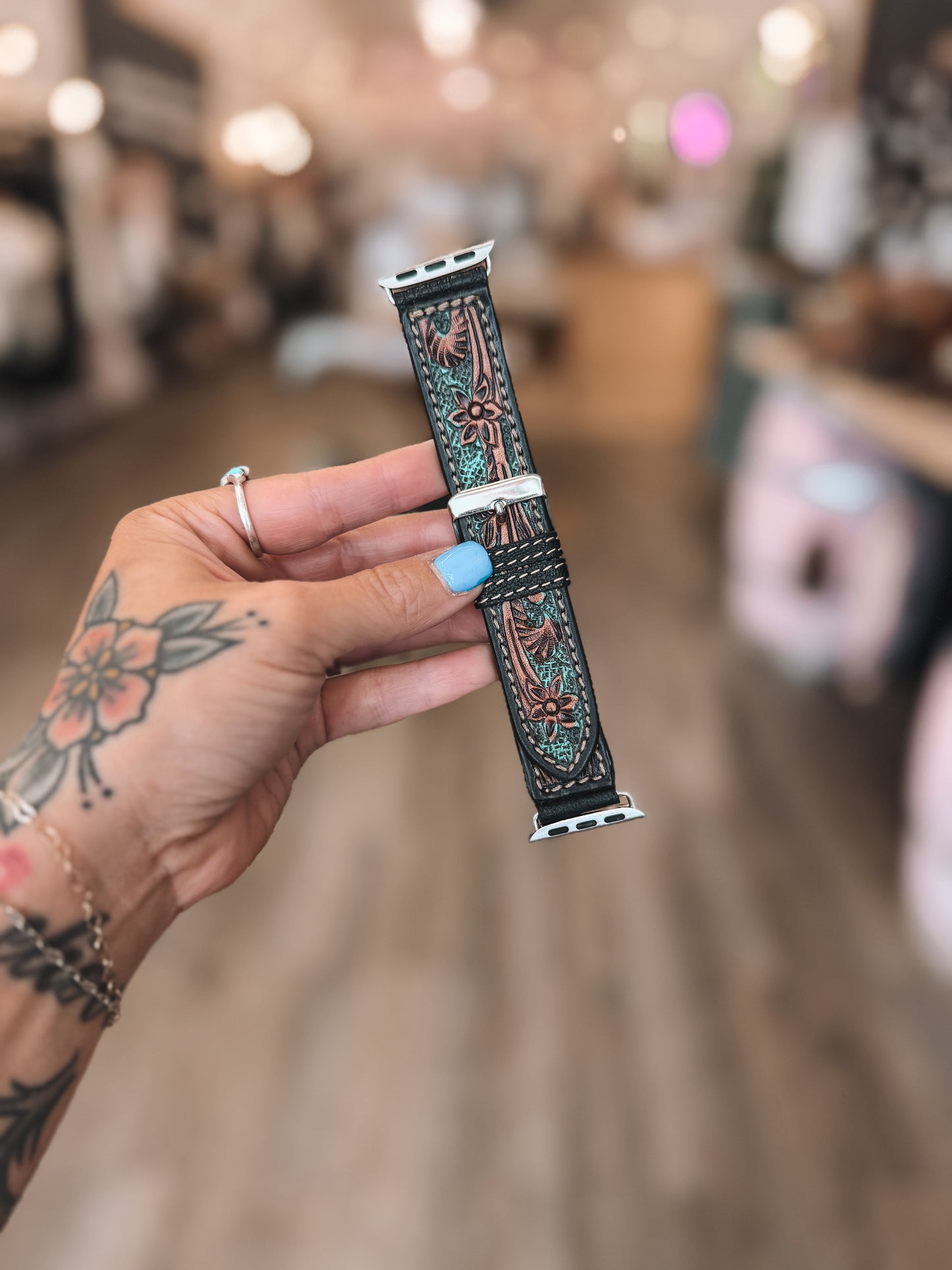 Wild West Tooled Leather Apple Watch Band 38mm-41mm