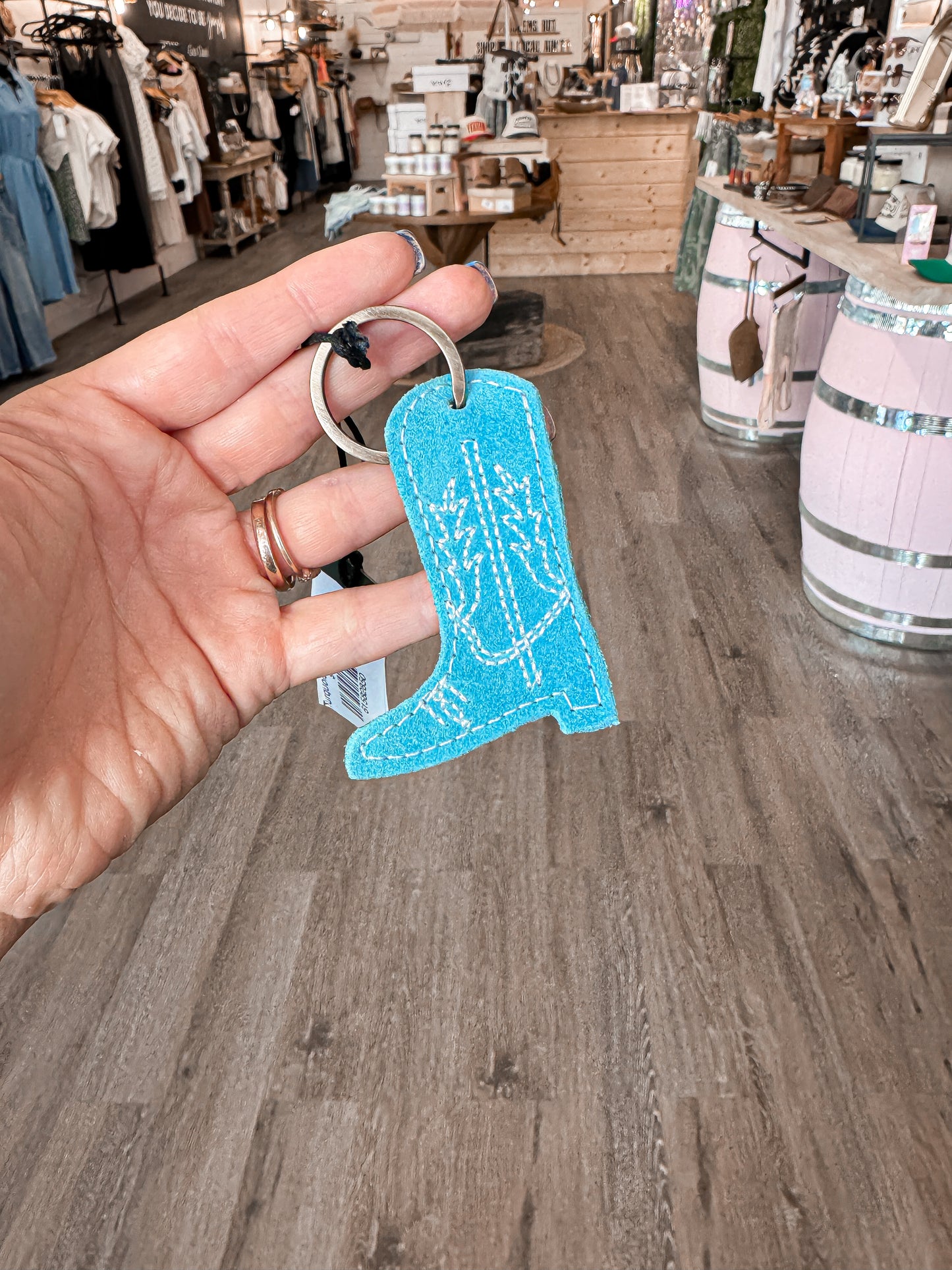 Turquoise Boot Key Fob