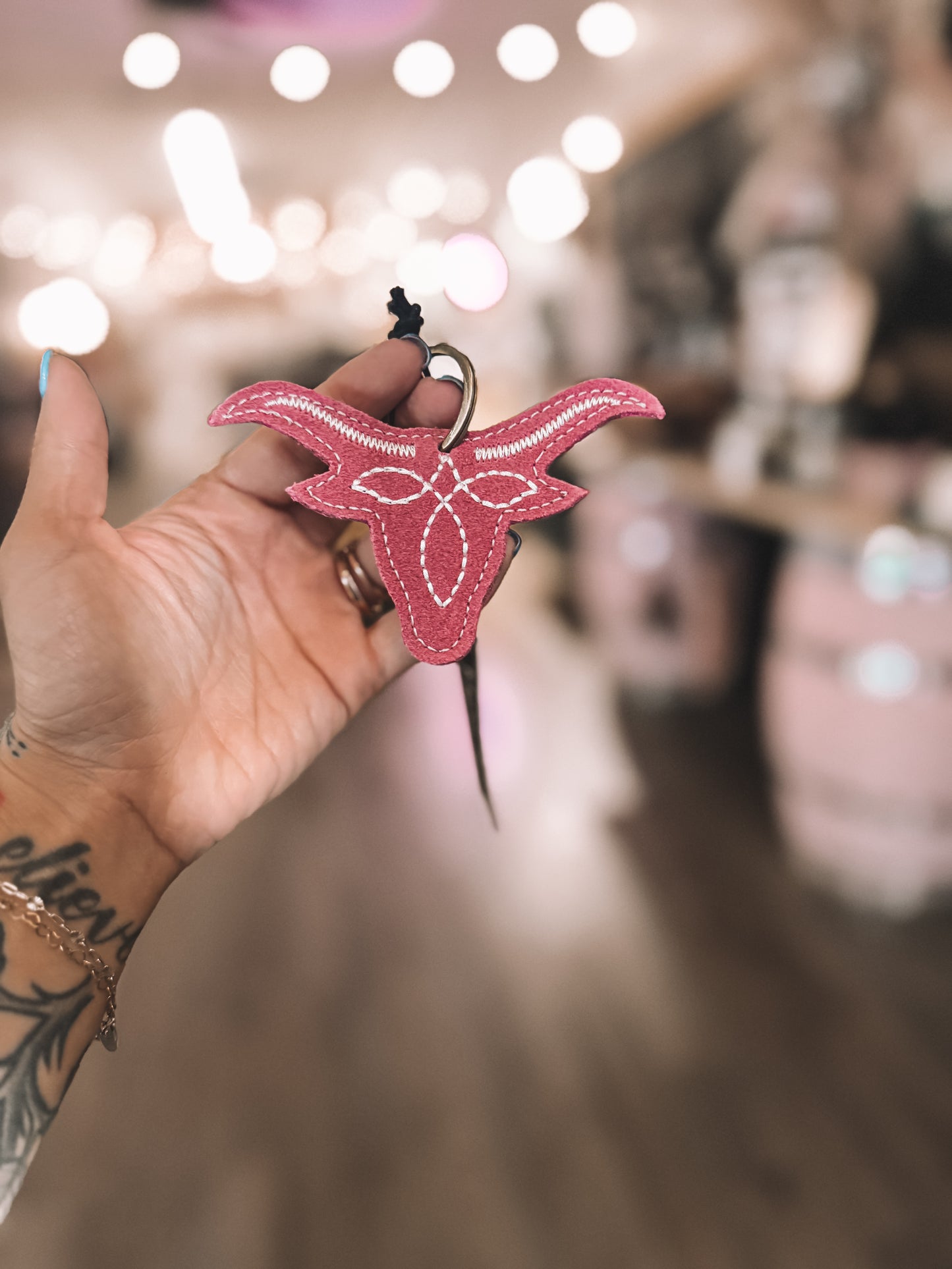 Pink Longhorn Key Fob