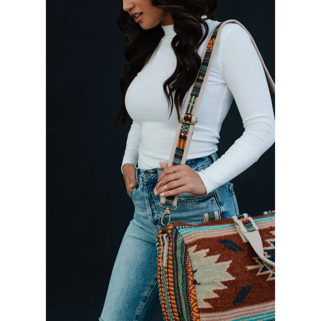Red, Green & Cream Aztec Duffle Bag