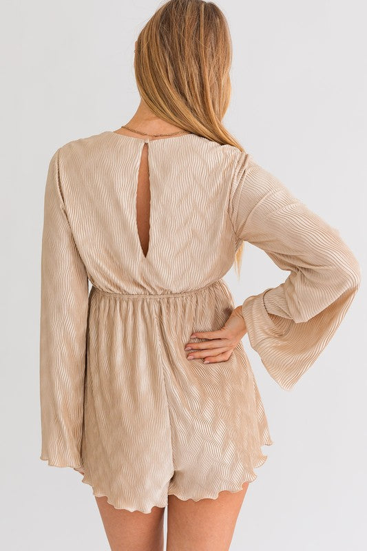 Taupe Bell Sleeve Romper