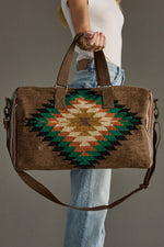 Brown & Multicolored Western Duffel