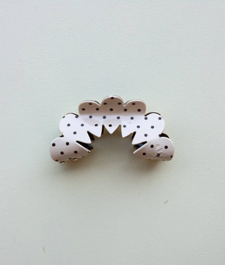 BROWN & CREAM PETAL ARCH CLAW: OVERSIZED