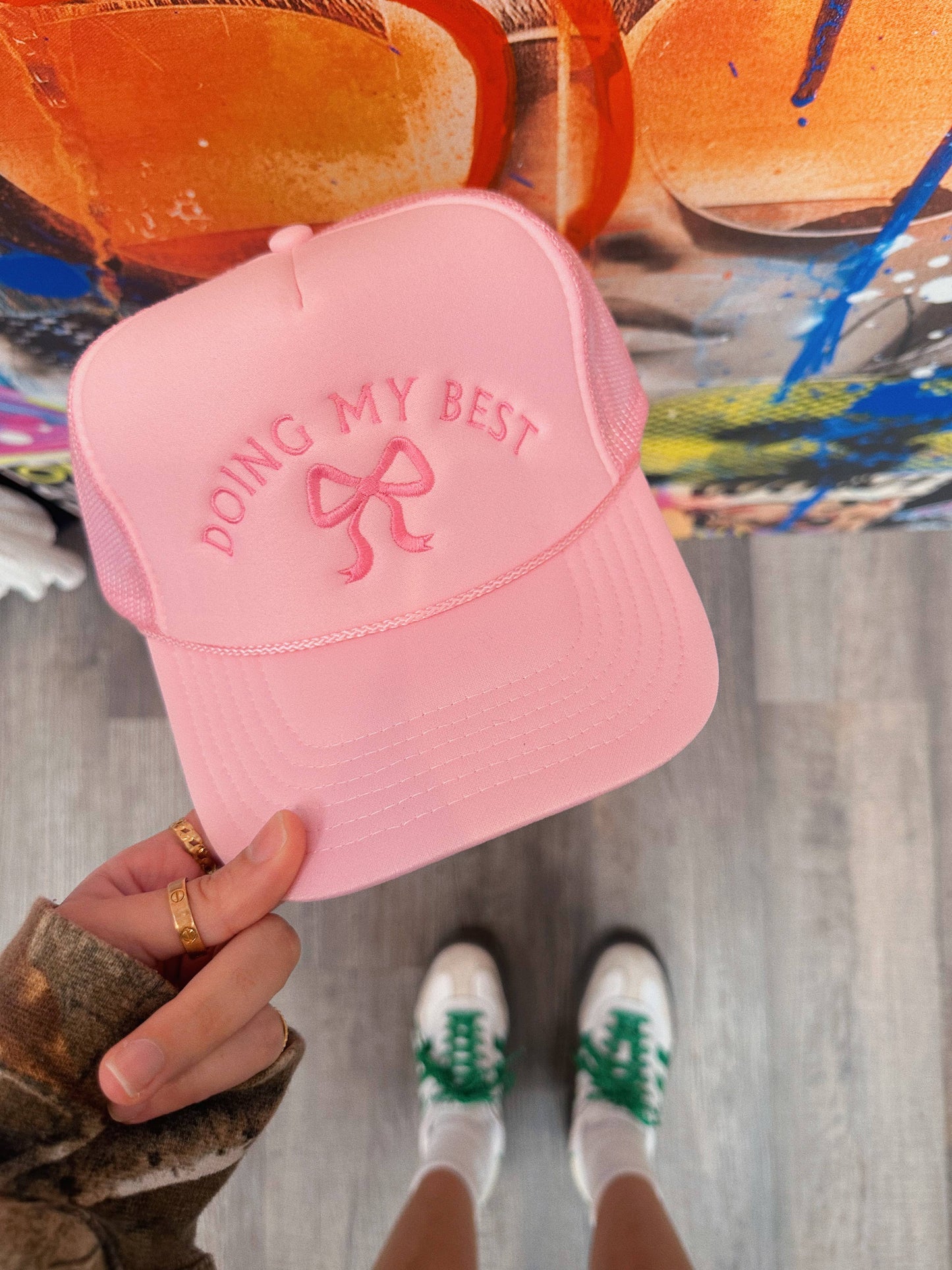 Doing My Best Bow Embroidered Hat