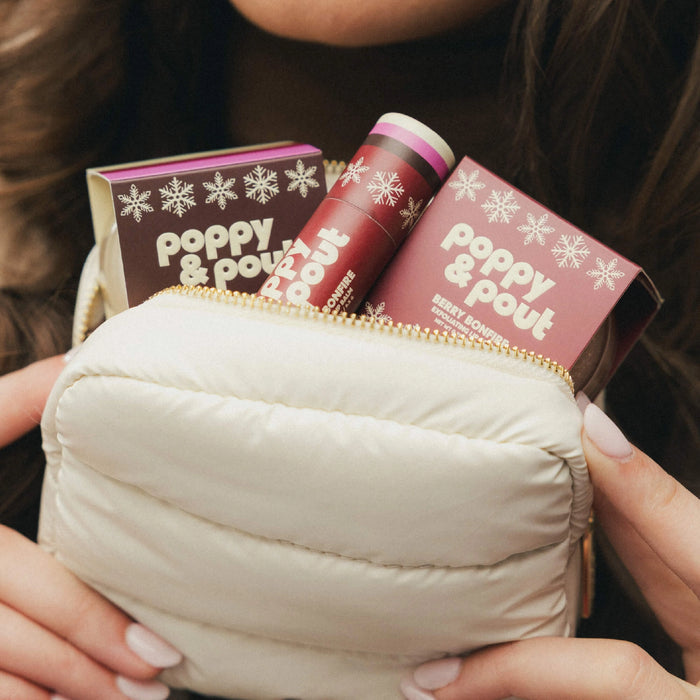 Poppy & Pout Berry Bonfire Puffer Lip Care Gift Set at Sage Lush Boutique