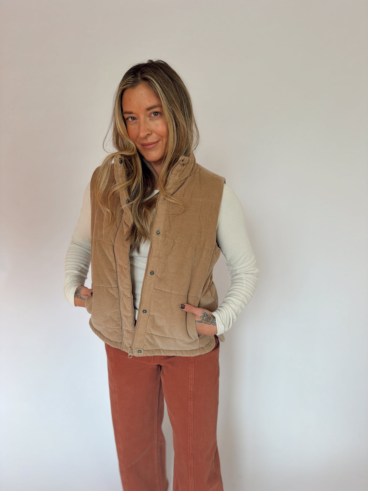 The Sweet Maple Corduroy Puffer Vest