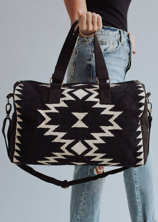 Black & Cream Aztec Duffel