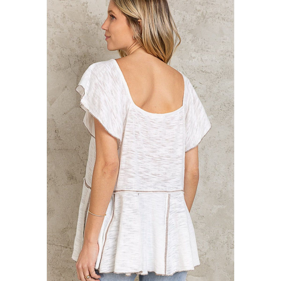 White Hooked Babydoll Top