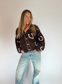 Lucky Horseshoe Stitched Cardigan