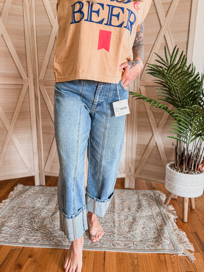 JBD Barrel Cropped Jeans