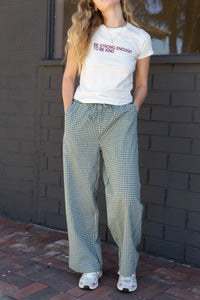 Green Gingham Pants