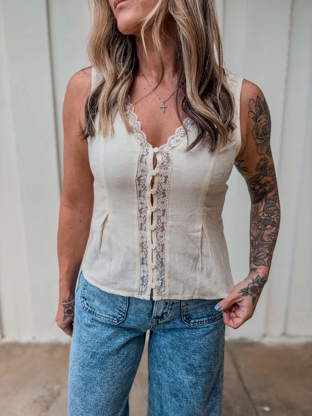 Lovestitch Tea Lace Top
