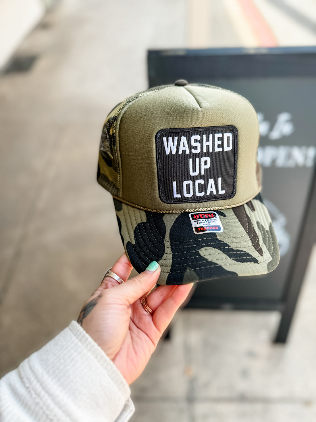 Washed Up Local Camo Trucker Hat