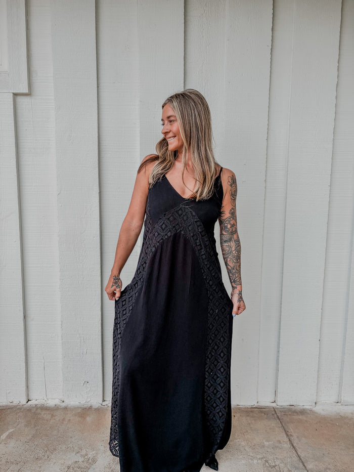 Lovestitch Black Lace Maxi Dress