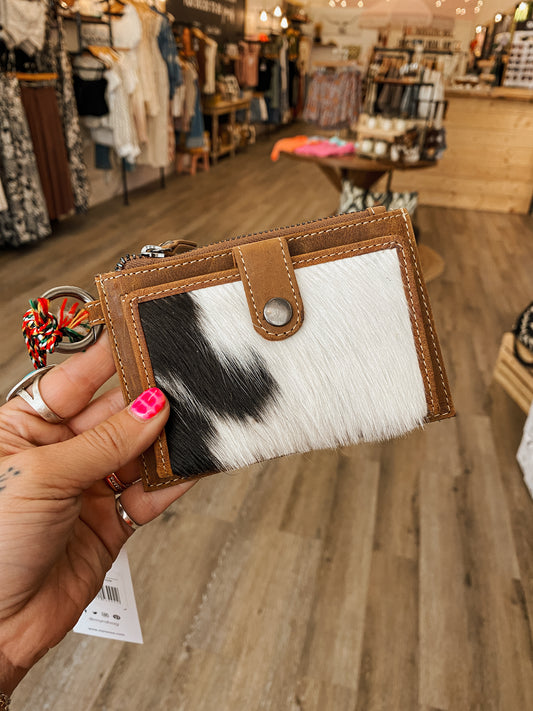 Black & White Cowhide Credit Card Holder