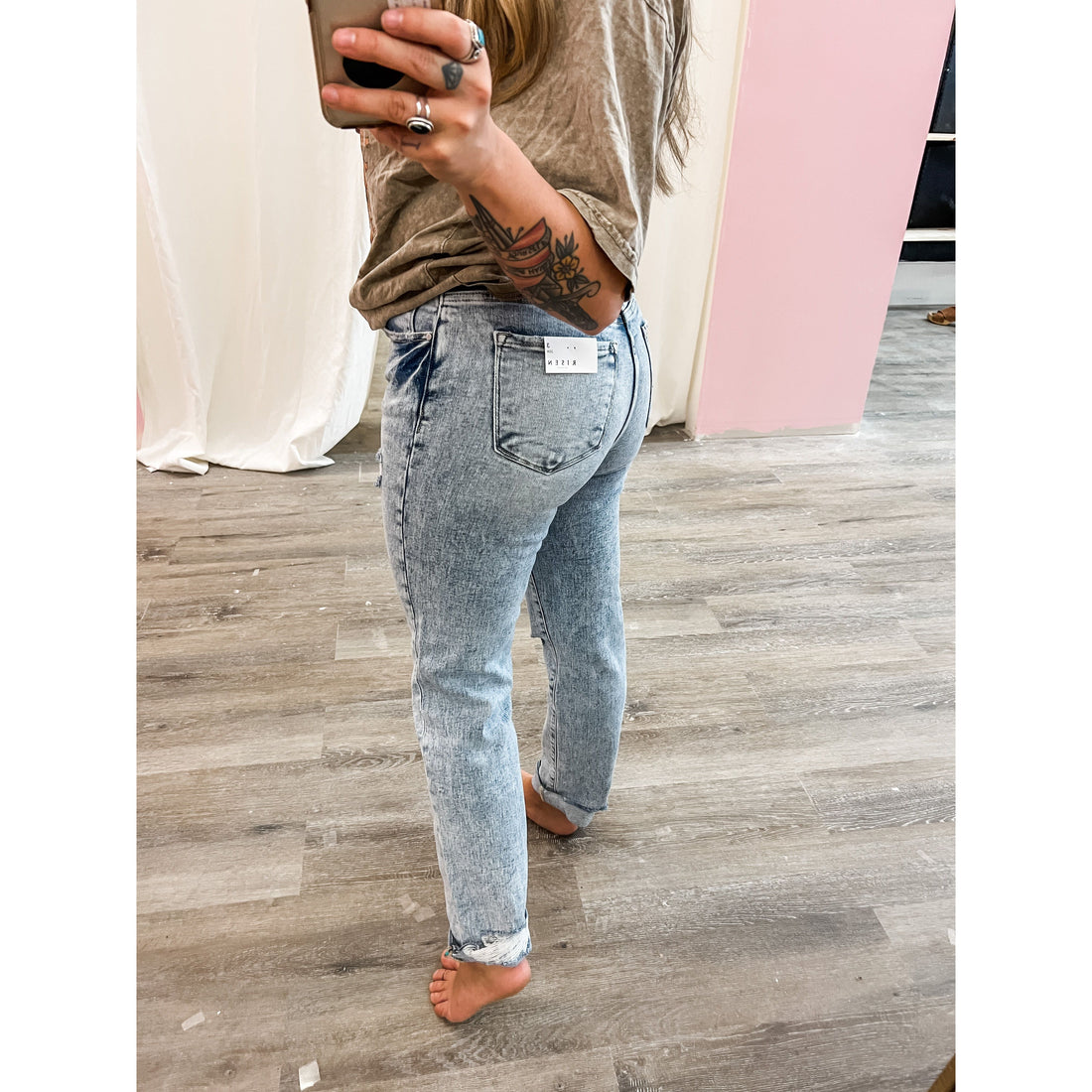 Risen Distressed Boyfriend Jeans