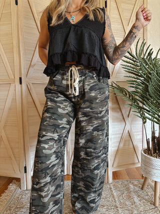 Oversized Camo Barrel Pants