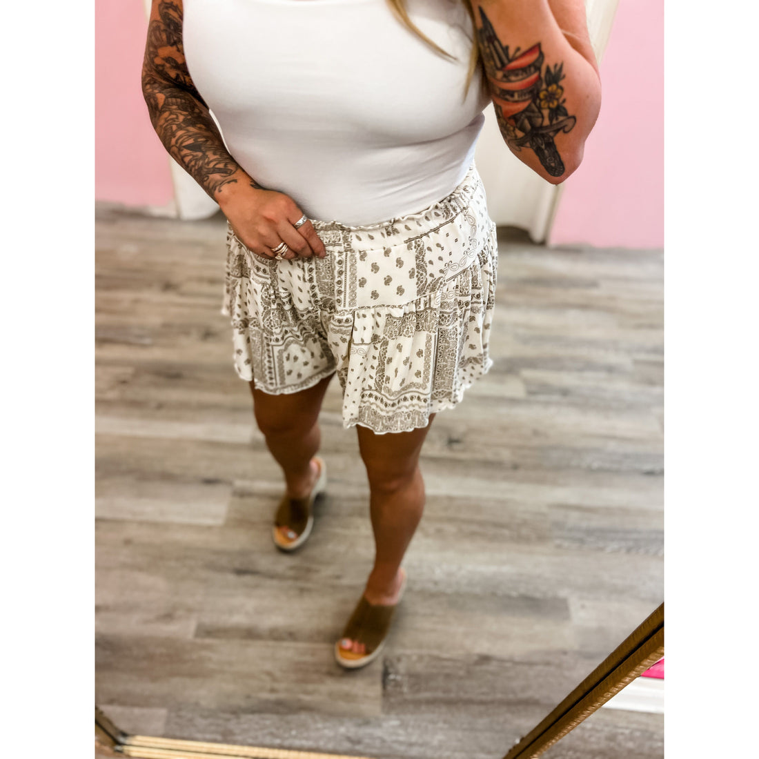 Paisley Ruffle Shorts