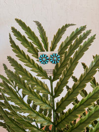 Turquoise Floral Cluster Earrings