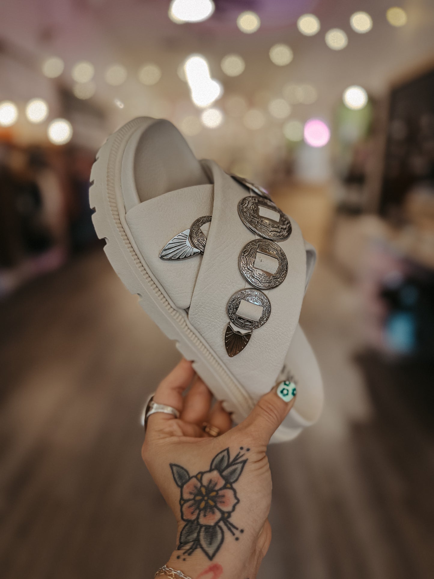 MIA Embossed Western Sandal