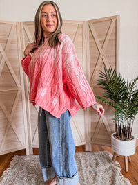 Slouchy Coral/pink Amber Sweater