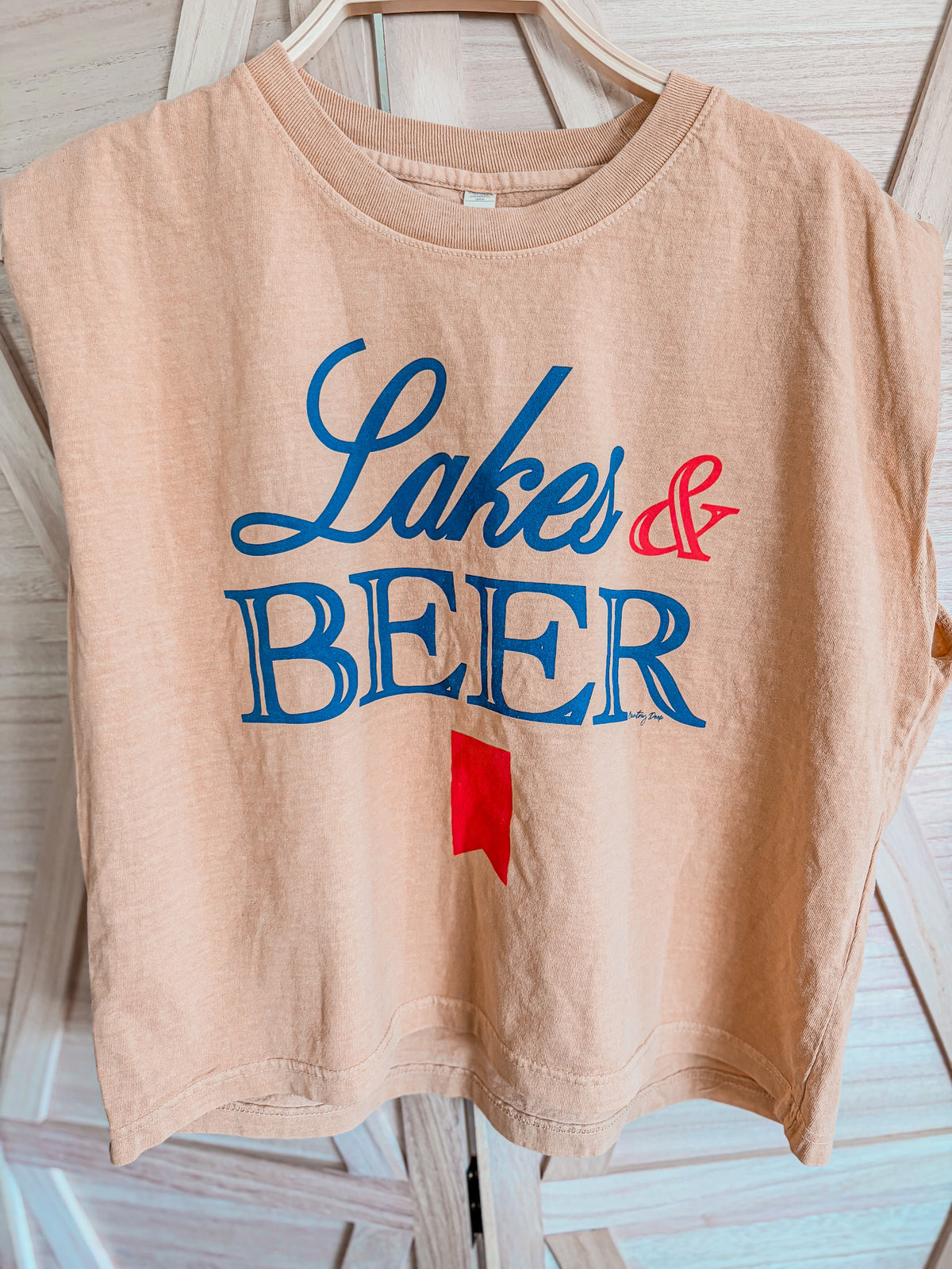 Lakes & Beer Boxy Muscle Crop Tee