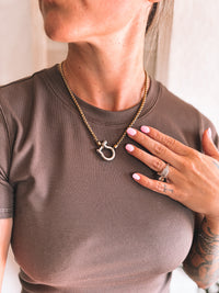 Chunky Box Chain With Horsebit Necklace