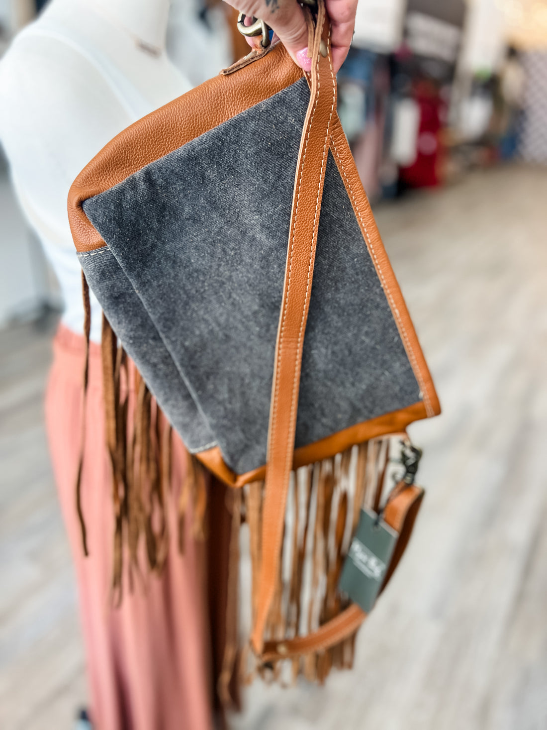 Paisley Fringe Crossbody Bag