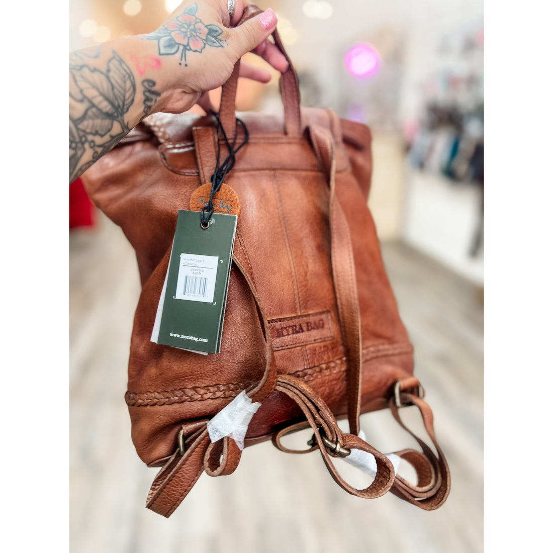 Leather Buckle Backpack