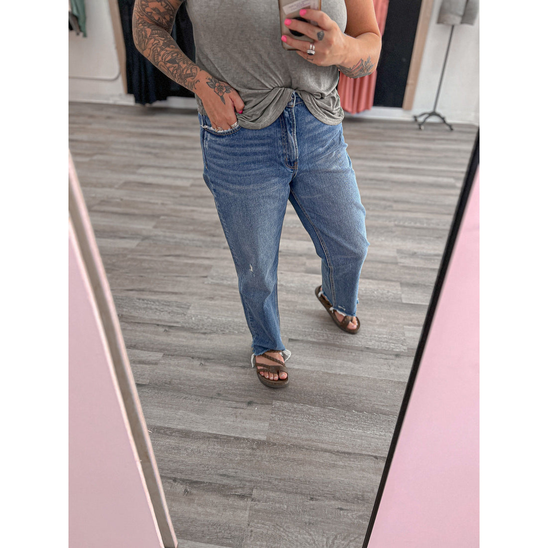High Rise Straight Jeans