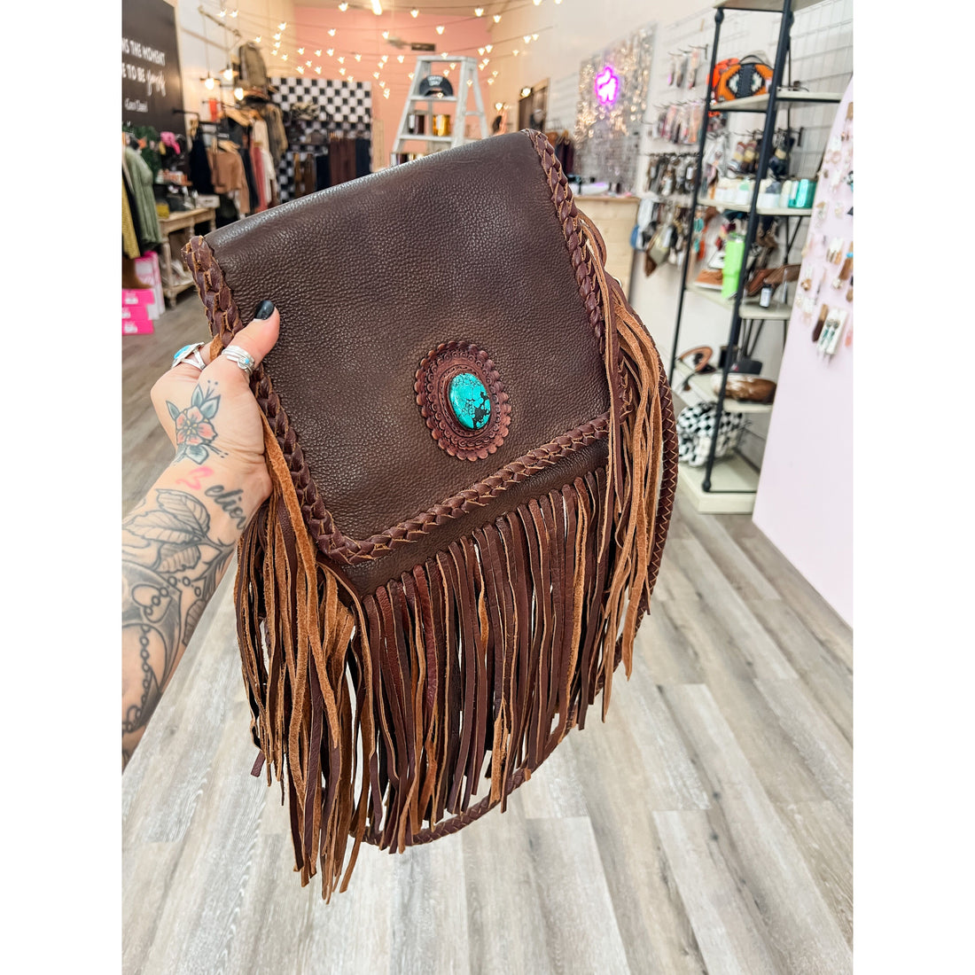 Makin Cowboys Cry Leather Crossbody Purse