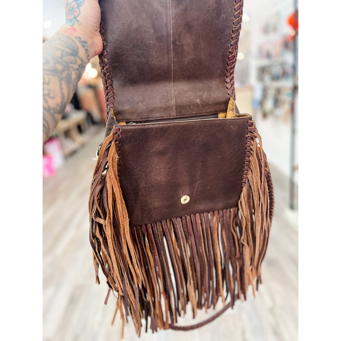 Makin Cowboys Cry Leather Crossbody Purse
