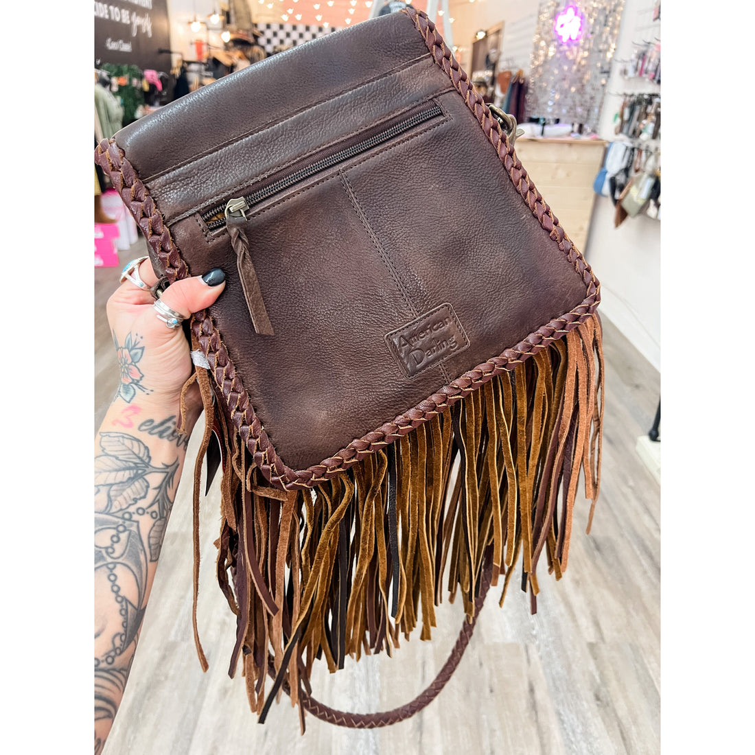 Makin Cowboys Cry Leather Crossbody Purse