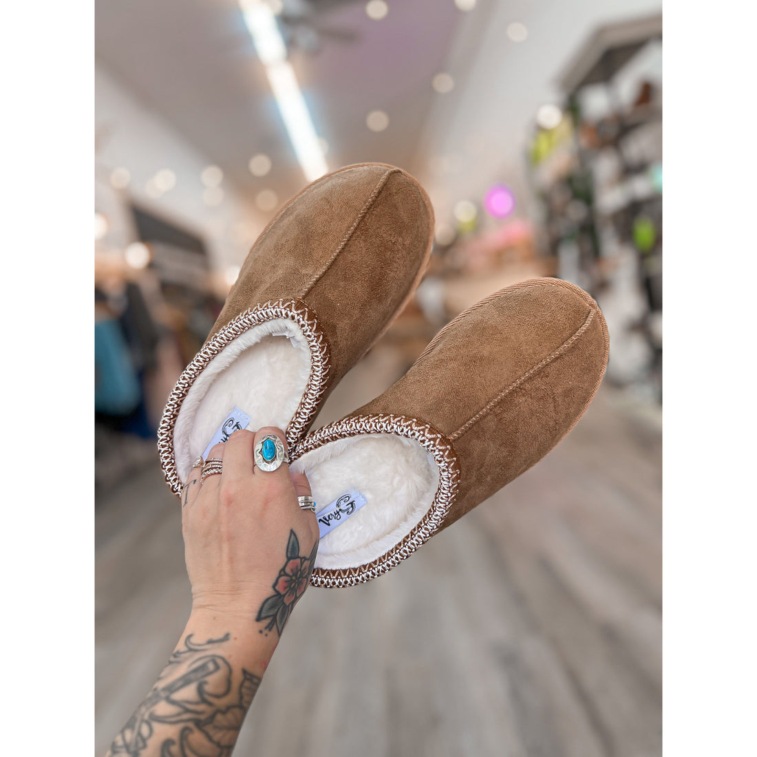 Tan Mini Mule Slippers