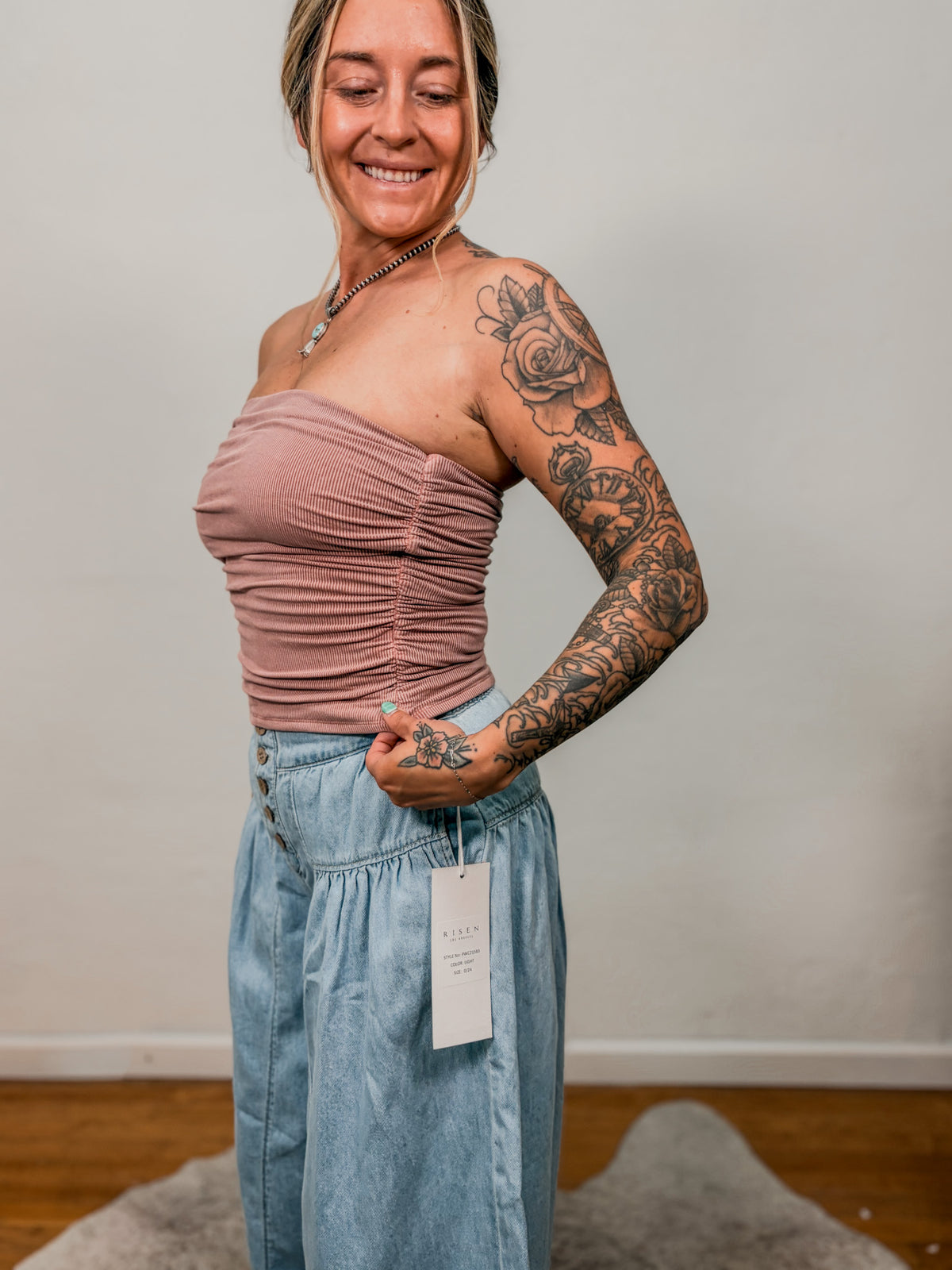 Jersey Ruched Crop Tube Top