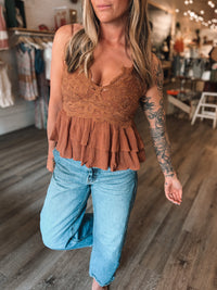 Rust Lace Boho Tank