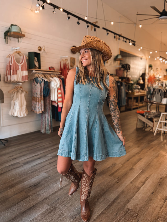 Denim Cotton Lyocell Dress