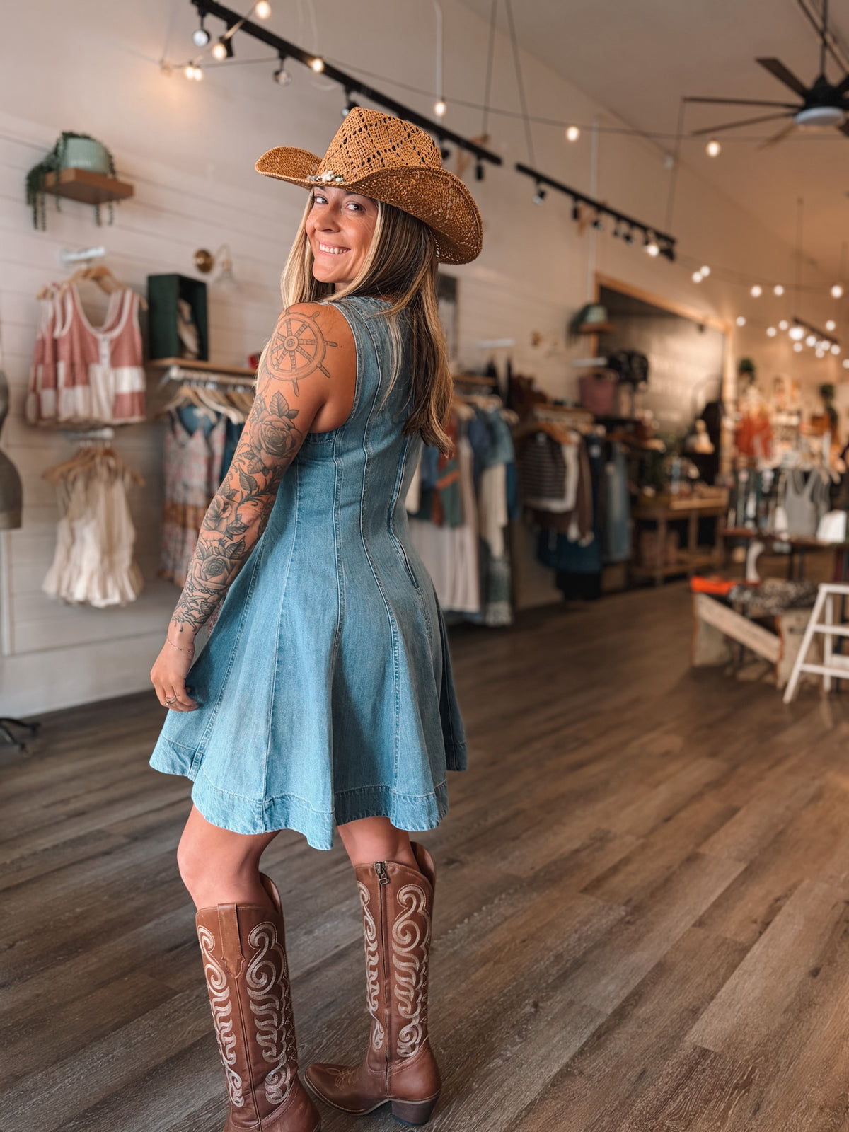 Denim Cotton Lyocell Dress