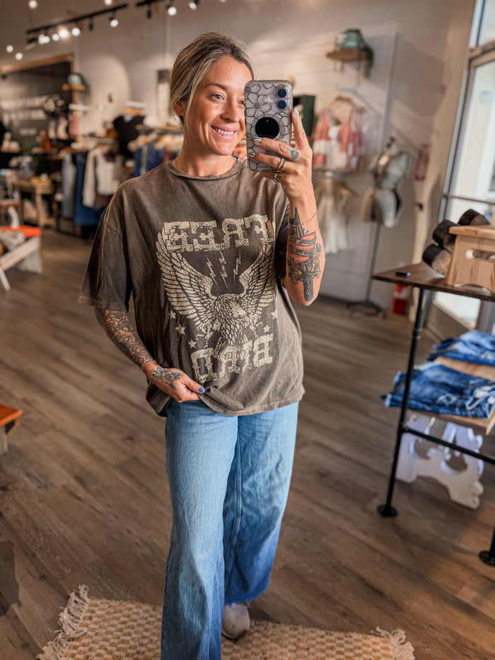 Oversized Free Bird Vintage Graphic