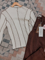 Miss Me Patched Mock Neck Top