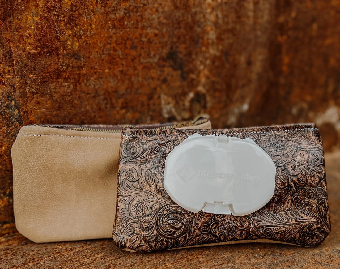 Western Tooled Travel Wipe Cover