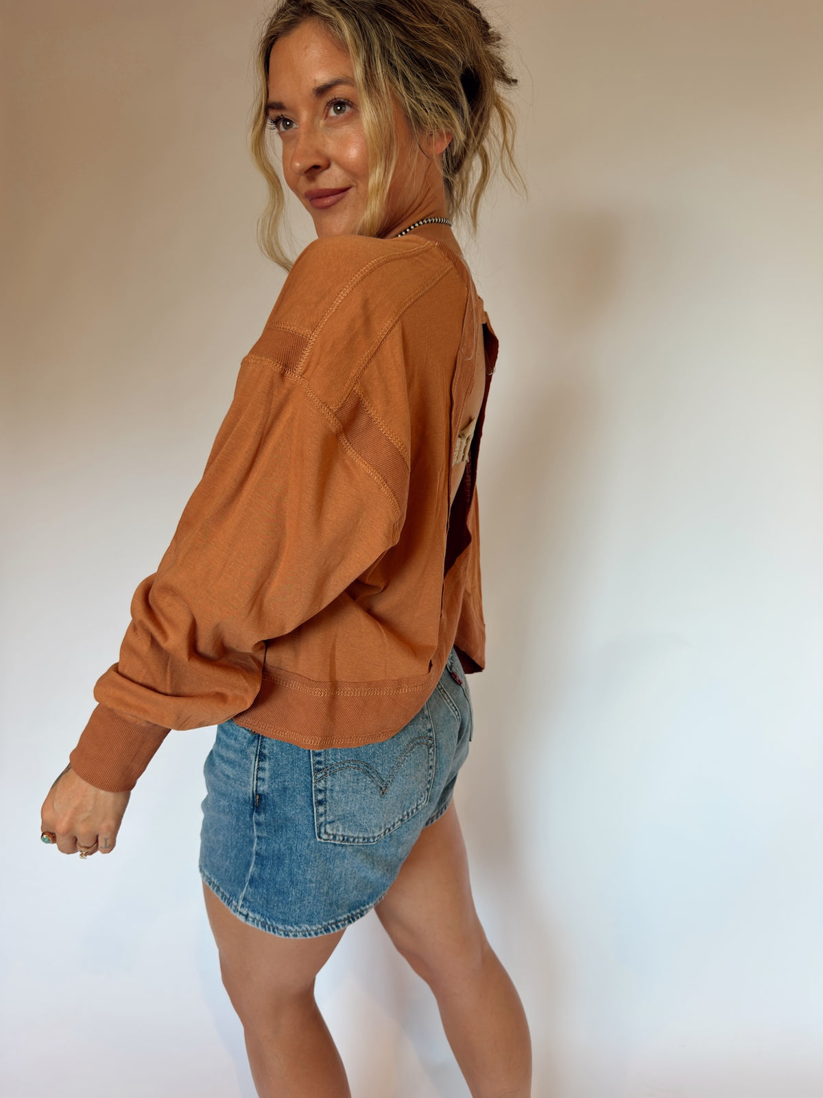 FP Inspired Pumpkin Cropped Shirt
