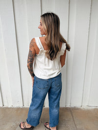 Ivory Button Down Tank