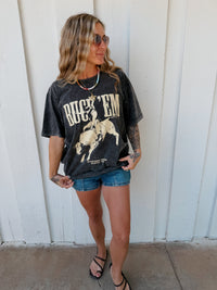 Buck 'em Graphic S/S Washed Boyfriend Fit Tee