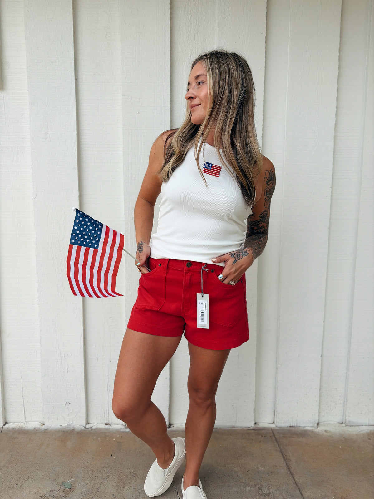 USA Beads Ribbed Tank Top