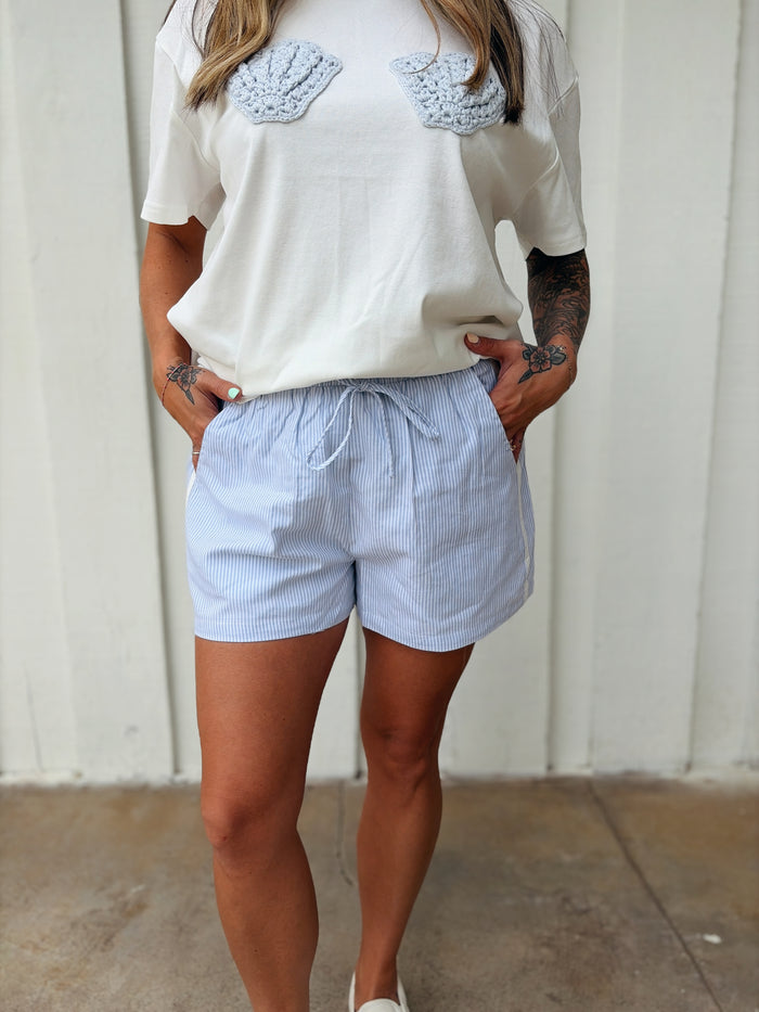 Shell Crochet Patched T-Shirt