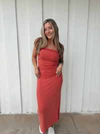 Basic Ribbed Midi Tube Dress