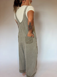 Light Olive Petal Patch Jumpsuit