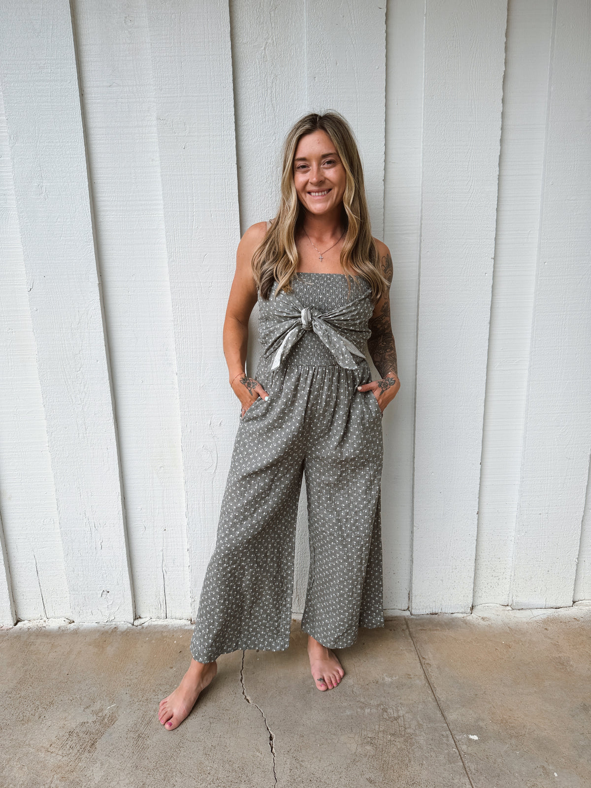 Floral Strapless Jumpsuit
