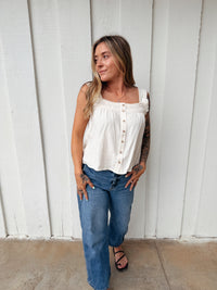 Ivory Button Down Tank